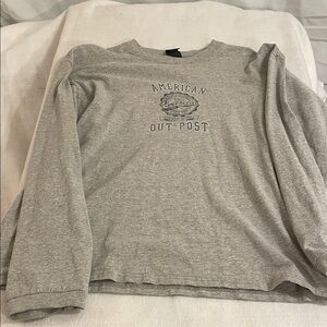American Outpost Gray Long Sleeve Tee